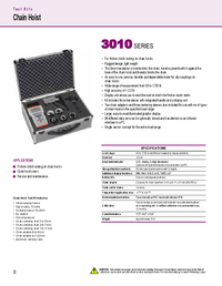 Thumbnail of document Data Sheet - 3010 Series Chain Hoist Test Kit